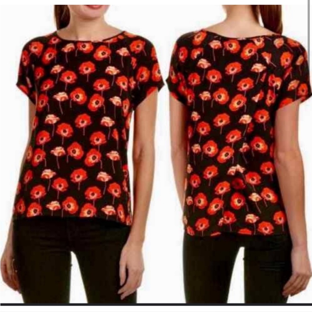 Cabi S floral blouse black poppy